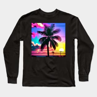 Retro 80s Summer Sun 14 Long Sleeve T-Shirt